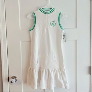 NWT Polo Ralph Lauren Girls' White Sleeveless Polo Dress size 12–14y